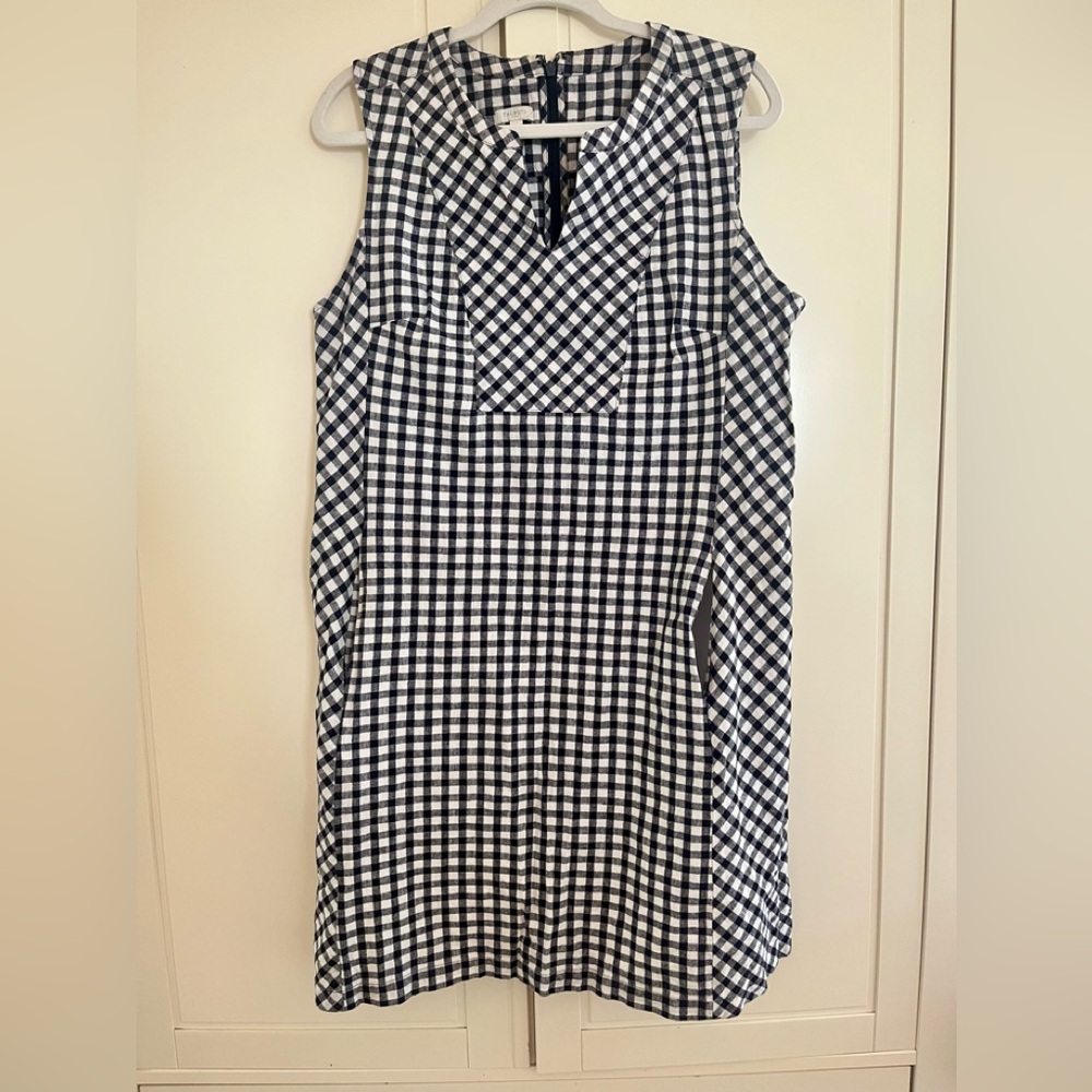 Talbots Linen Gingham Dress - EUC - Size 16